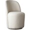 Saltoro Sherpi 24 Inch Accent Dining Chair, Set of 2, Swivel Base, Boucle Fabric, Ivory -